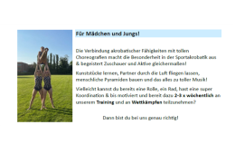 Sportakrobatik Schnuppertraining